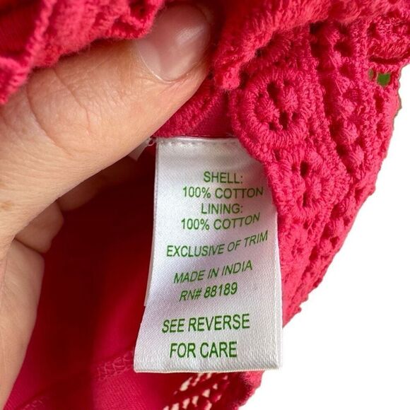 Lilly Pulitzer Lacie Lipstick Pink Zinni Lace Women’s Size Medium NWT - Picture 5 of 6